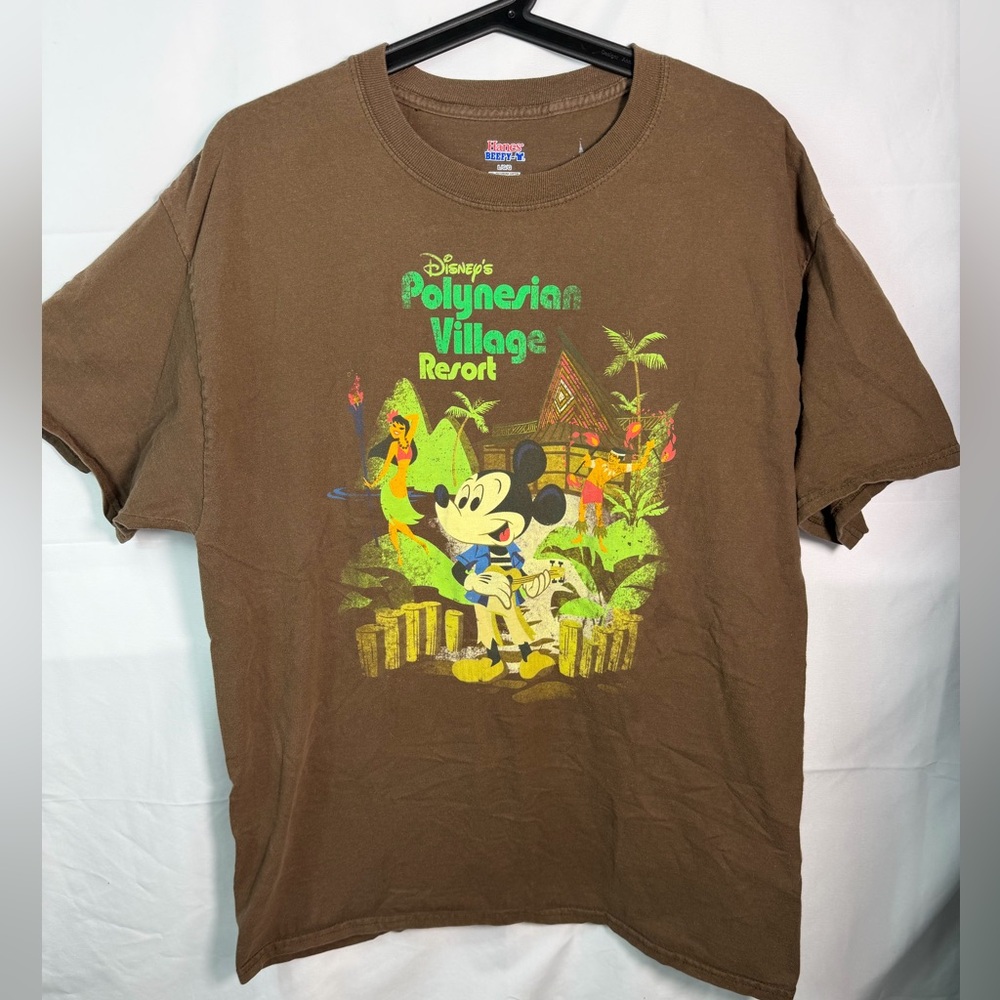 Disney Polynesian Village Resort Mickey T-shirt mens Large Brown